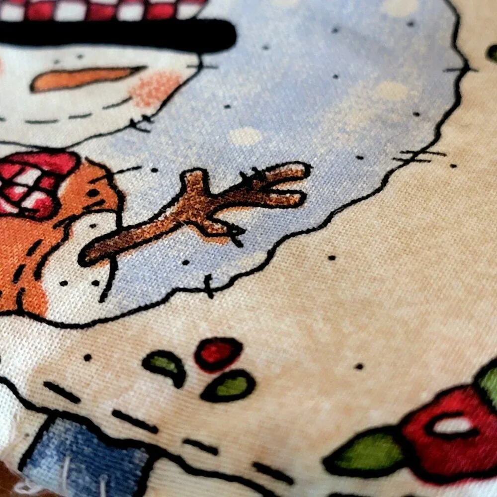 VTG 80s 90s Y2k Cottage core Snowman-Themed Quilted Placemats